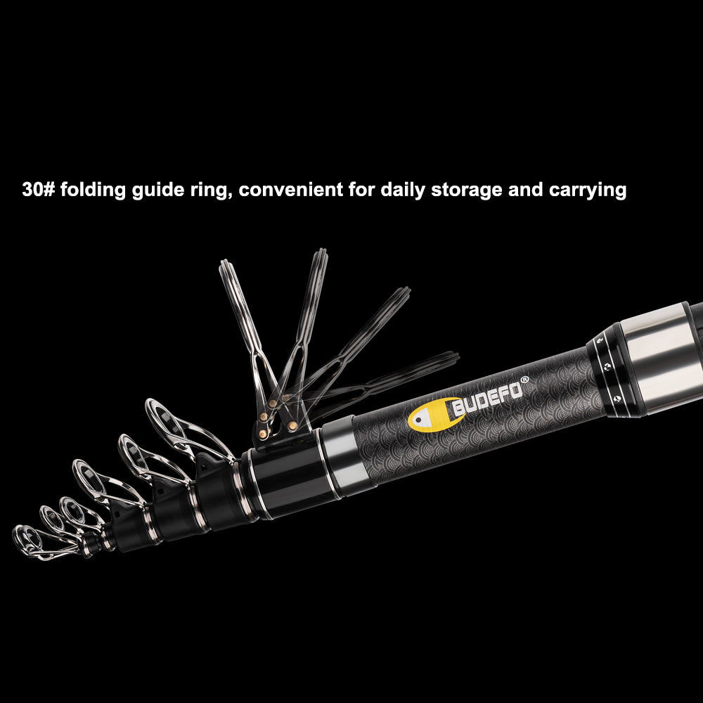 BUDEFO Telescopic Surf Spinning Fishing Rod 3.9/4.2/4.5/5.0/5.3m Carbon Carp Travel Rods Power 80-150g Throwing