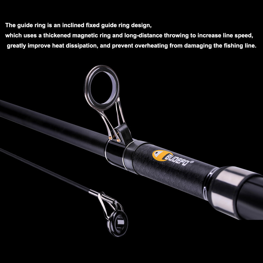 BUDEFO Telescopic Surf Spinning Fishing Rod 3.9/4.2/4.5/5.0/5.3m Carbon Carp Travel Rods Power 80-150g Throwing